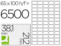 CJ100 hojas A4 6500 etiquetas adhesivas Q-Connect 38,1x21,2mm.  ILC